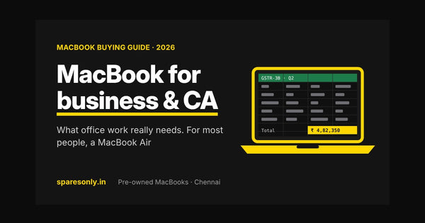MacBook for business and CA work showing a GST spreadsheet