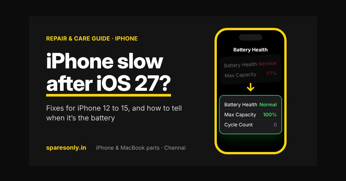 iPhone slow after iOS 27? Battery Health going from Service 77% to Normal 100%