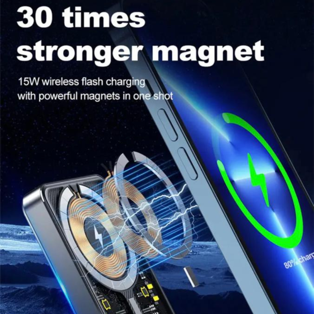 MACNISO 10000 mAh Magnetic Transparent Wireless Portable Power Bank 15W