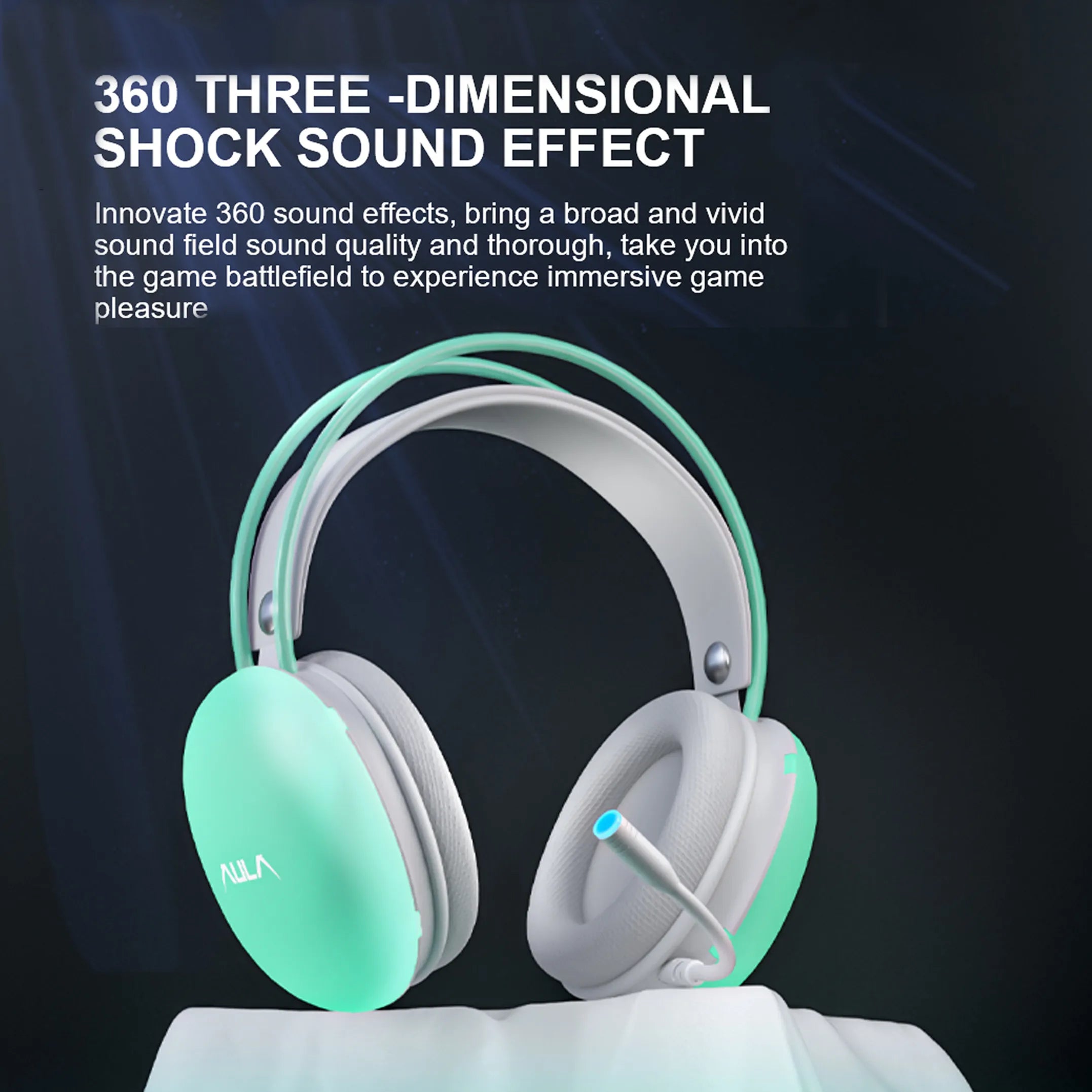 AULA S505 Wired Gaming Headphone with Transparent RGB Light Effect-Sparesonly.in