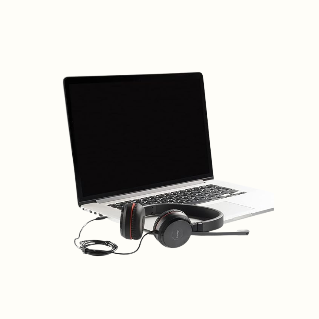 Jabra Store Evolve 30 Wired On Ear Headphone with Mic (Black)-Sparesonly.in