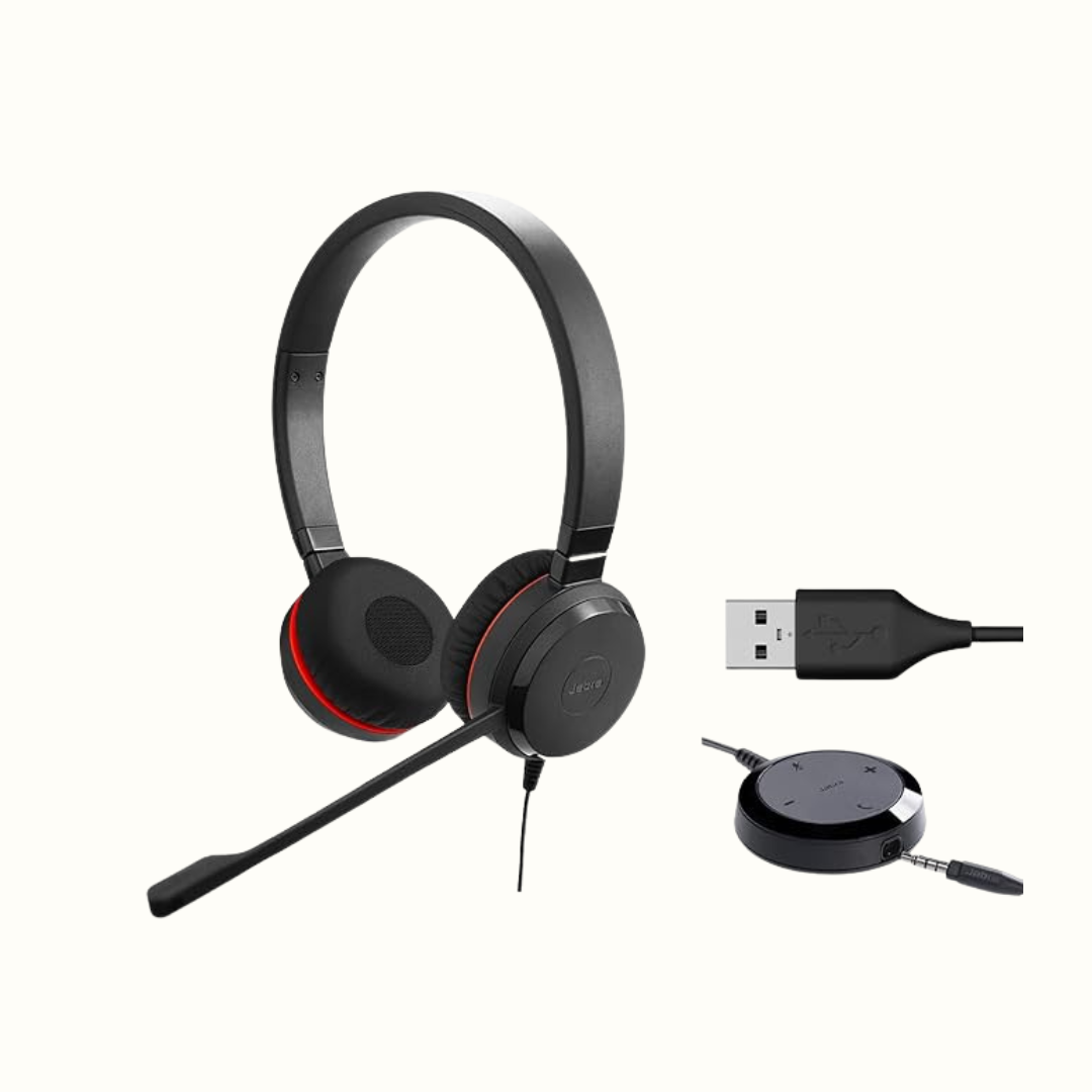 Jabra Store Evolve 30 Wired On Ear Headphone with Mic (Black)-Sparesonly.in