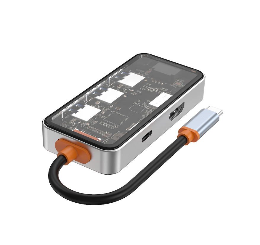 MACNISO 6-in-1 Transparent USB-C Hub-Sparesonly.in