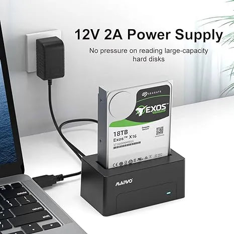 Maiwo USB3.0 to Mini SAS HDD Docking Station For 2.5inch / 3.5inch SFF-8482 SAS 5Gbps Black K308-SAS-Sparesonly.in