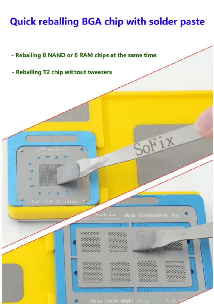 S-F302 Macbook BGA Reballing Magnetic Stencil | RAM | NAND | T2 | Upgrade Kit-Sparesonly.in