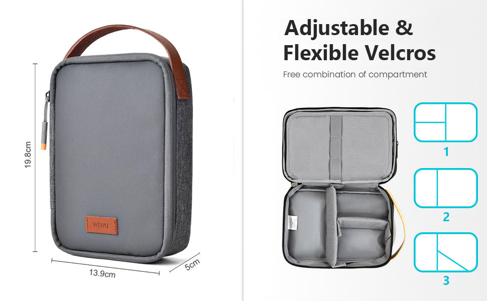 WiWU Minimalist Travel Pouch for Electronics MacBook Accessories Organizer Bag